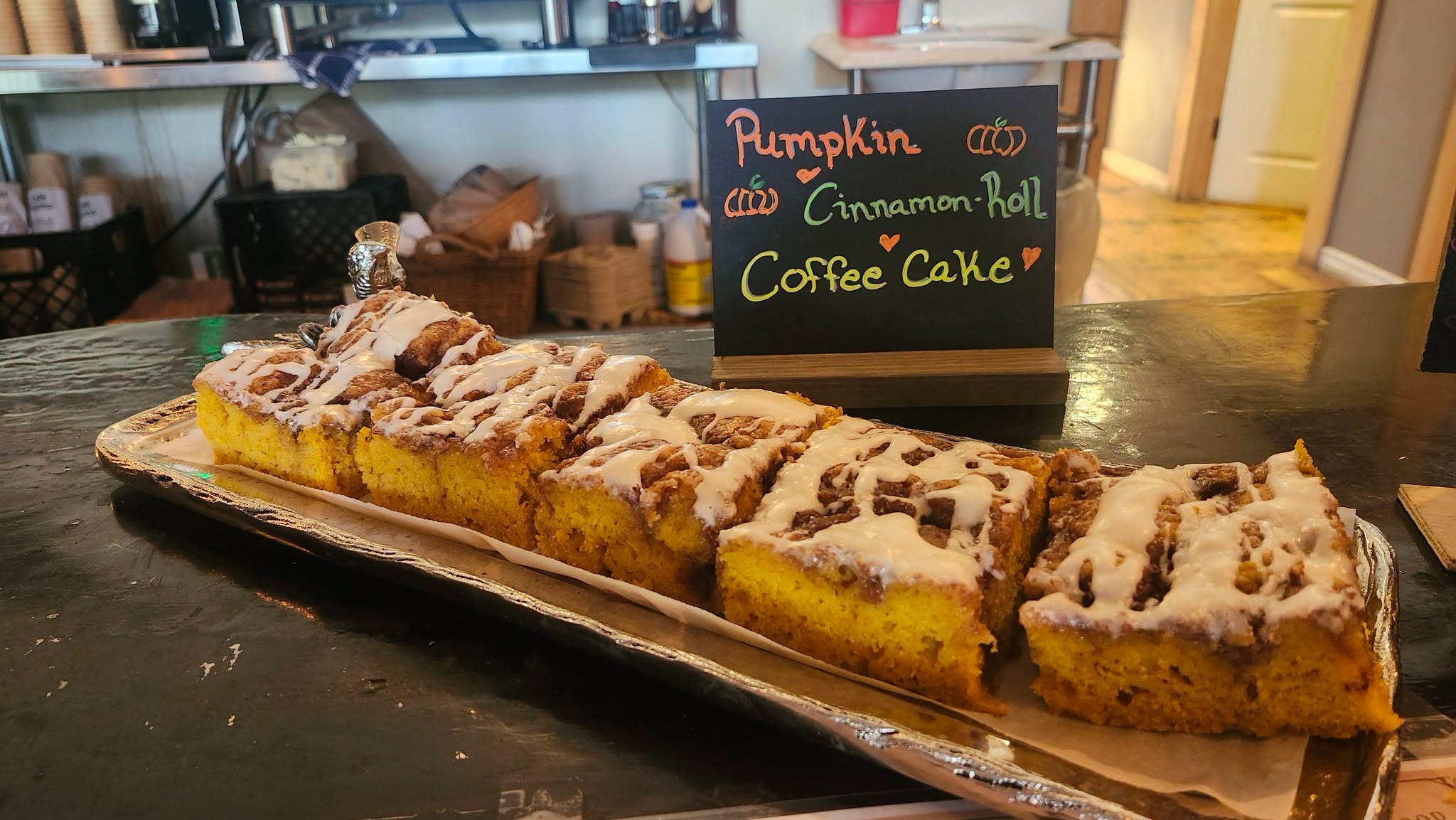 Pumpkin cinnamon-roll coffee cake